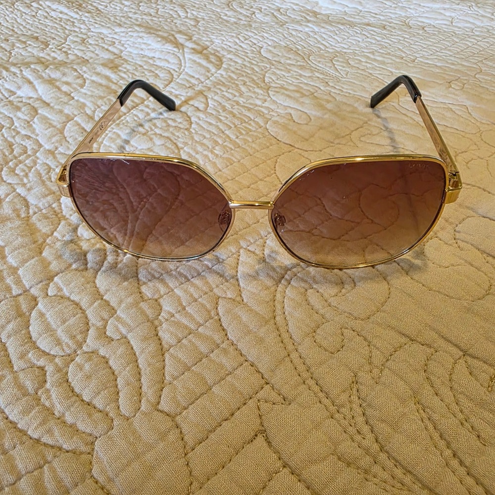 Levis Womens Oversized Geometric Sunglasses Gold Tone Brown Gradient 13029
